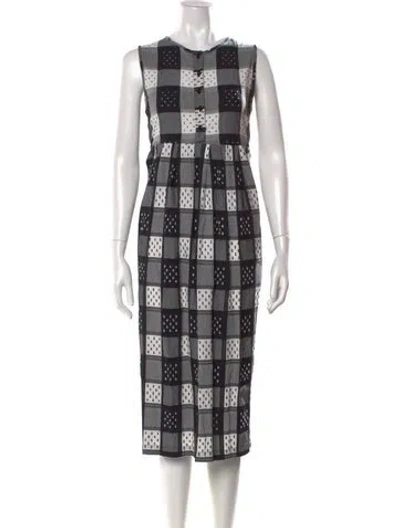 Pre-owned Ace & Jig Plaid Print Midi Length Dress In Black
