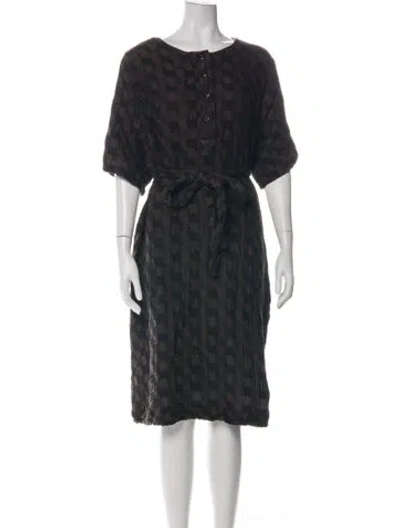 Pre-owned Ace & Jig Plaid Print Midi Length Dress In Black