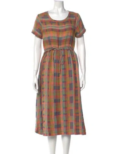 Pre-owned Ace & Jig Plaid Print Midi Length Dress In Multi