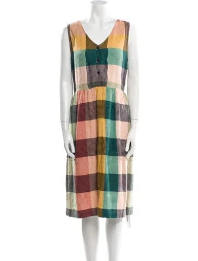 Pre-owned Ace & Jig Plaid Print Midi Length Dress In Multi