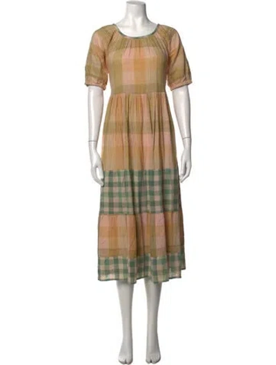Pre-owned Ace & Jig Plaid Print Midi Length Dress In Multicolor