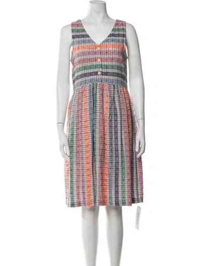Pre-owned Ace & Jig Plaid Print Midi Length Dress In Neutrals