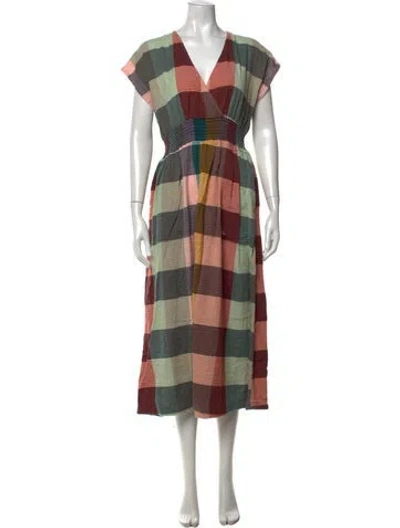 Pre-owned Ace & Jig Plaid Print Midi Length Dress In Pink