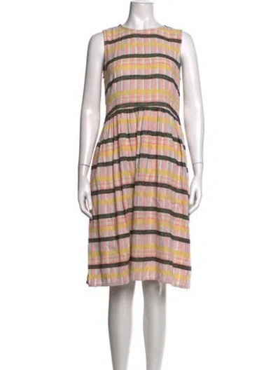 Pre-owned Ace & Jig Plaid Print Midi Length Dress In Pink