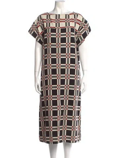 Pre-owned Ace & Jig Plaid Print Midi Length Dress In Red