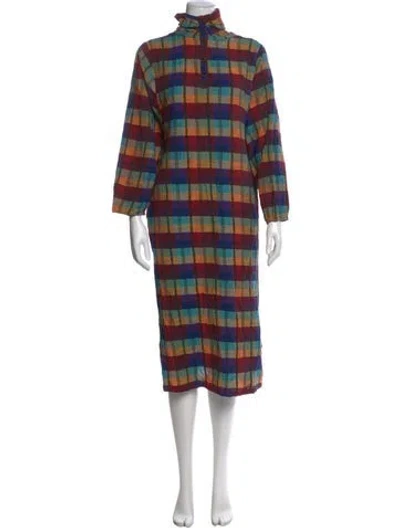 Pre-owned Ace & Jig Plaid Print Midi Length Dress In Red