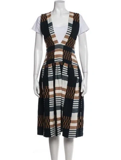 Pre-owned Ace & Jig Plaid Print Midi Length Dress W/ Tags In Blue