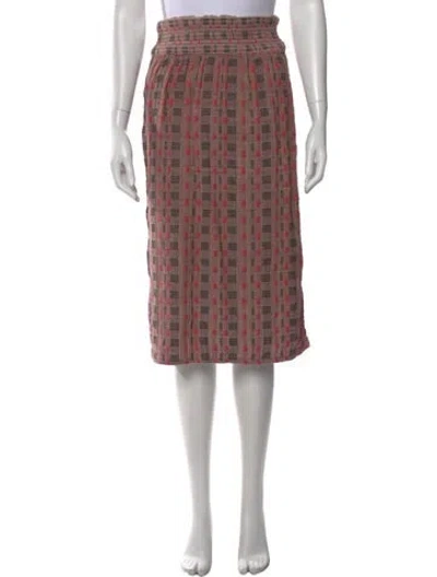 Pre-owned Ace & Jig Plaid Print Midi Length Skirt In Brown