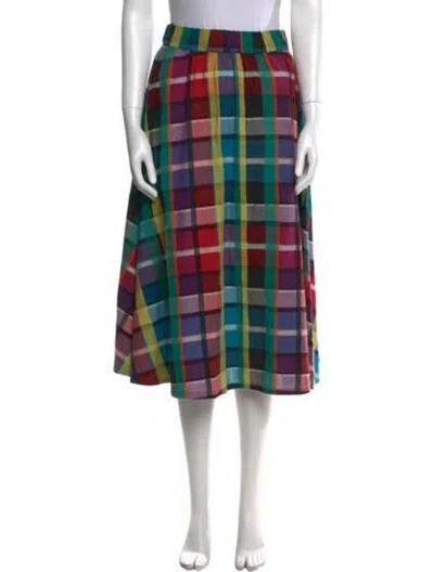 Pre-owned Ace & Jig Plaid Print Midi Length Skirt In Multi