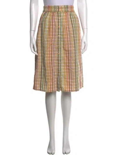 Pre-owned Ace & Jig Plaid Print Midi Length Skirt In Neutrals