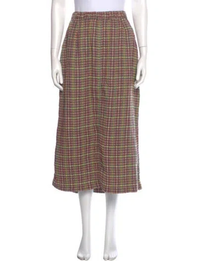 Pre-owned Ace & Jig Plaid Print Midi Length Skirt In Purple