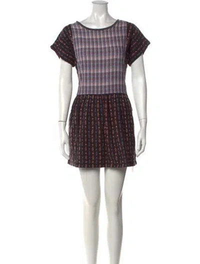 Pre-owned Ace & Jig Plaid Print Mini Dress In Black