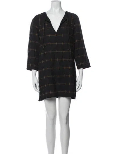 Pre-owned Ace & Jig Plaid Print Mini Dress In Black