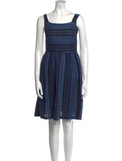 Pre-owned Ace & Jig Plaid Print Mini Dress In Blue