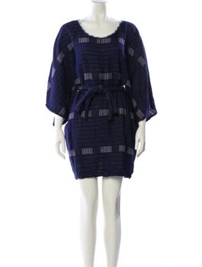 Pre-owned Ace & Jig Plaid Print Mini Dress In Blue