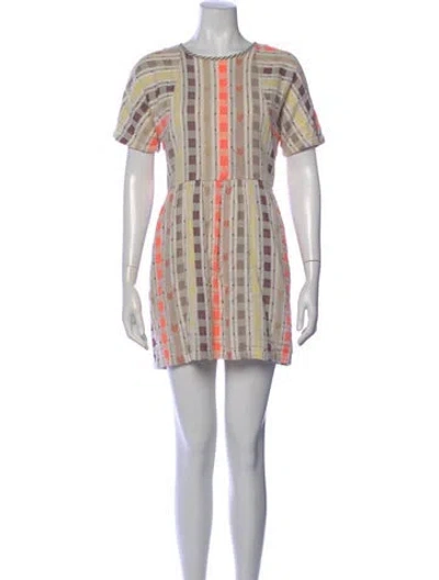 Pre-owned Ace & Jig Plaid Print Mini Dress In Neutral