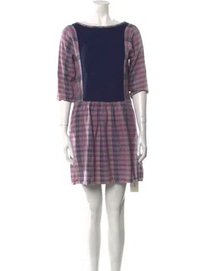 Pre-owned Ace & Jig Plaid Print Mini Dress In Purple