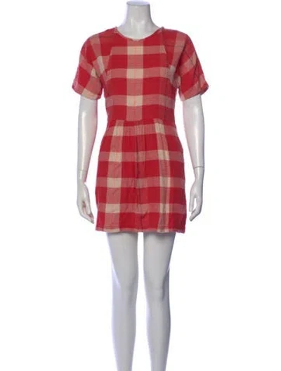 Pre-owned Ace & Jig Plaid Print Mini Dress In Red