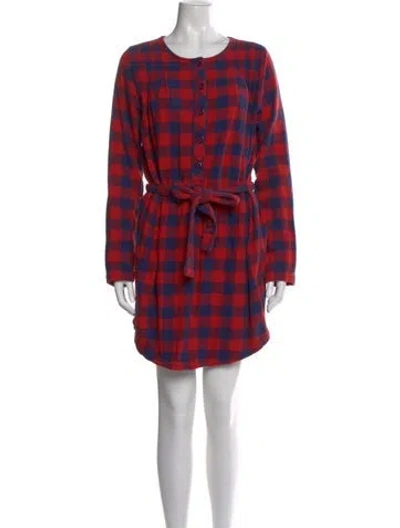 Pre-owned Ace & Jig Plaid Print Mini Dress In Red