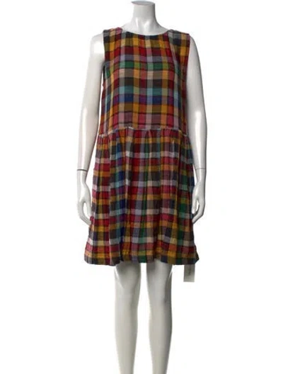Pre-owned Ace & Jig Plaid Print Mini Dress W/ Tags In Yellow