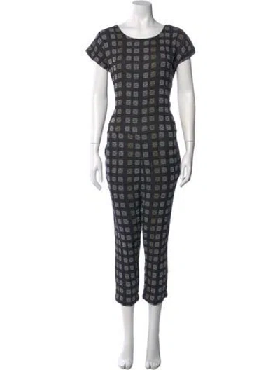 Pre-owned Ace & Jig Plaid Print Scoop Neck Jumpsuit In Black
