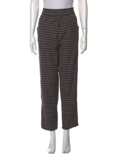 Pre-owned Ace & Jig Plaid Print Straight Leg Pants In Black