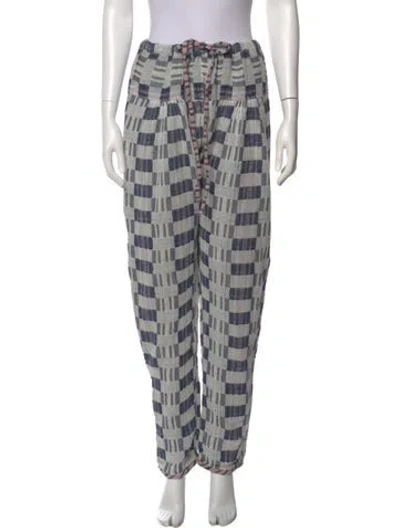 Pre-owned Ace & Jig Plaid Print Straight Leg Pants In Gray