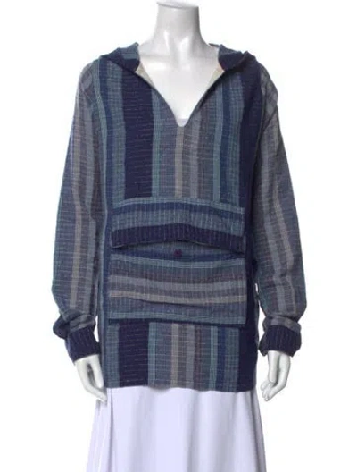 Pre-owned Ace & Jig Plaid Print V-neck Tunic In Blue