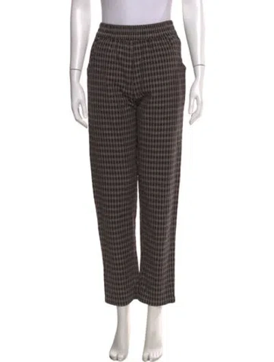 Pre-owned Ace & Jig Plaid Print Wide Leg Pants In Black