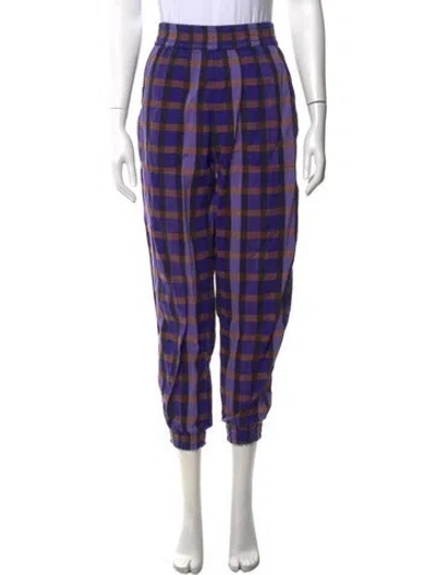 Pre-owned Ace & Jig Plaid Print Wide Leg Pants In Purple