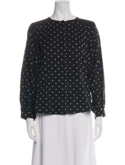 Pre-owned Ace & Jig Polka Dot Print Crew Neck Blouse In Multi