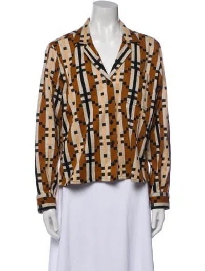 Pre-owned Ace & Jig Printed Blazer In Brown