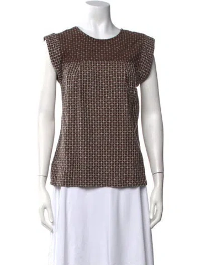Pre-owned Ace & Jig Printed Crew Neck Top In Brown