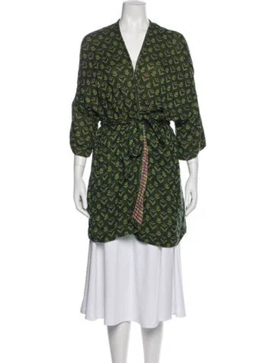 Pre-owned Ace & Jig Printed Evening Jacket In Green