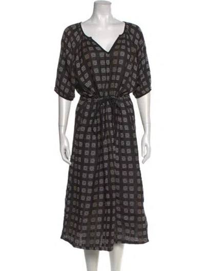 Pre-owned Ace & Jig Printed Long Dress In Black