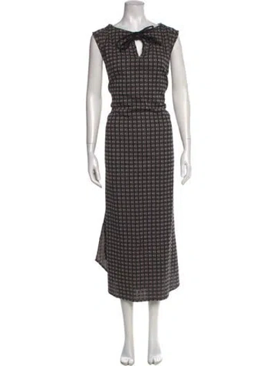 Pre-owned Ace & Jig Printed Long Dress In Black