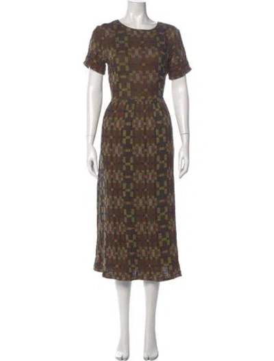 Pre-owned Ace & Jig Printed Long Dress In Brown