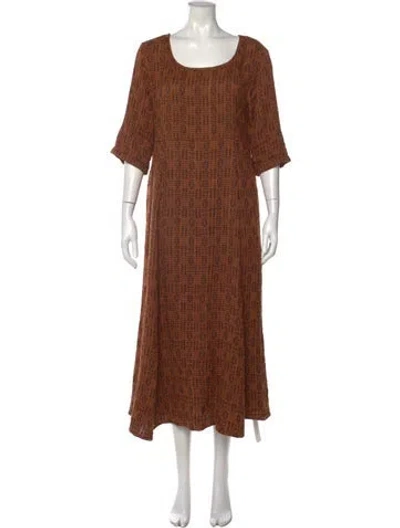 Pre-owned Ace & Jig Printed Long Dress In Brown