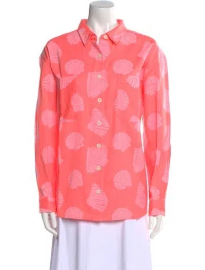 Pre-owned Ace & Jig Printed Long Sleeve Button-up Top W/ Tags In Pink