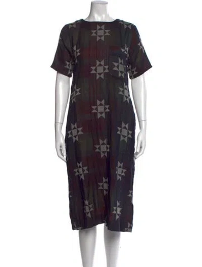 Pre-owned Ace & Jig Printed Midi Length Dress In Black