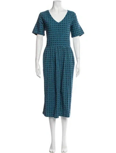 Pre-owned Ace & Jig Printed Midi Length Dress In Blue