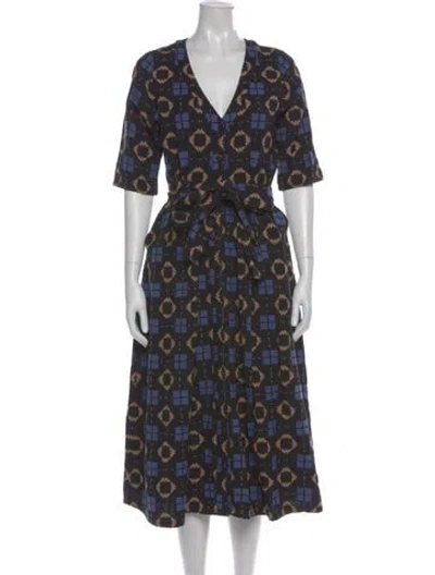 Pre-owned Ace & Jig Printed Midi Length Dress In Blue