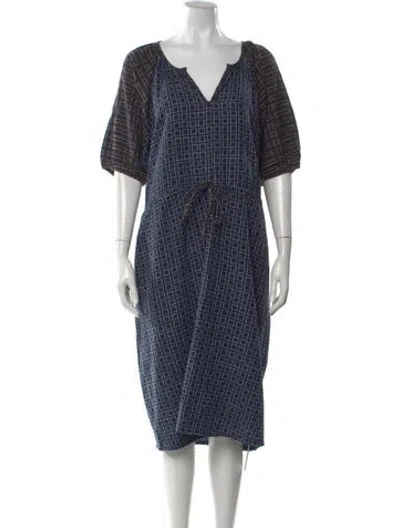 Pre-owned Ace & Jig Printed Midi Length Dress In Blue