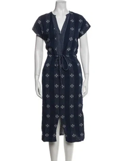 Pre-owned Ace & Jig Printed Midi Length Dress In Blue