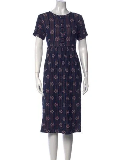 Pre-owned Ace & Jig Printed Midi Length Dress In Blue