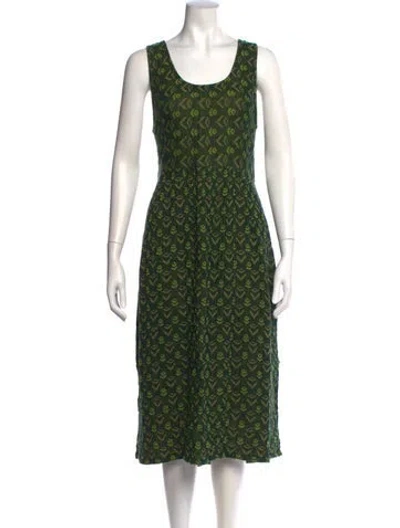 Pre-owned Ace & Jig Printed Midi Length Dress In Green