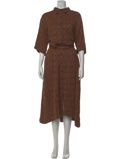 Pre-owned Ace & Jig Printed Midi Length Dress In Orange