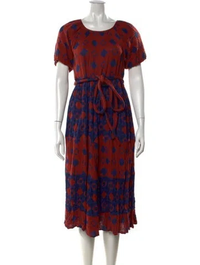 Pre-owned Ace & Jig Printed Midi Length Dress In Red