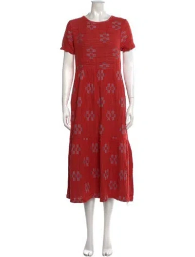 Pre-owned Ace & Jig Printed Midi Length Dress In Red