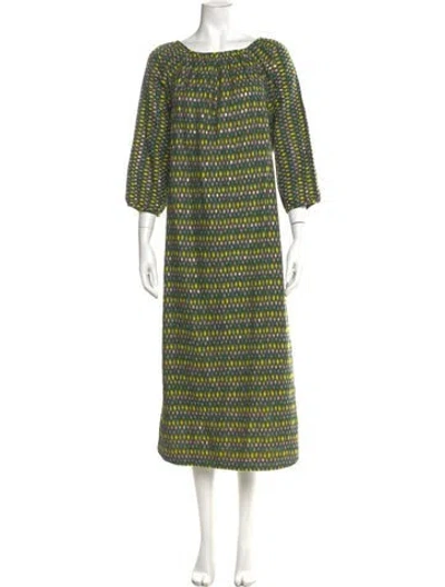 Pre-owned Ace & Jig Printed Midi Length Dress W/ Tags In Green